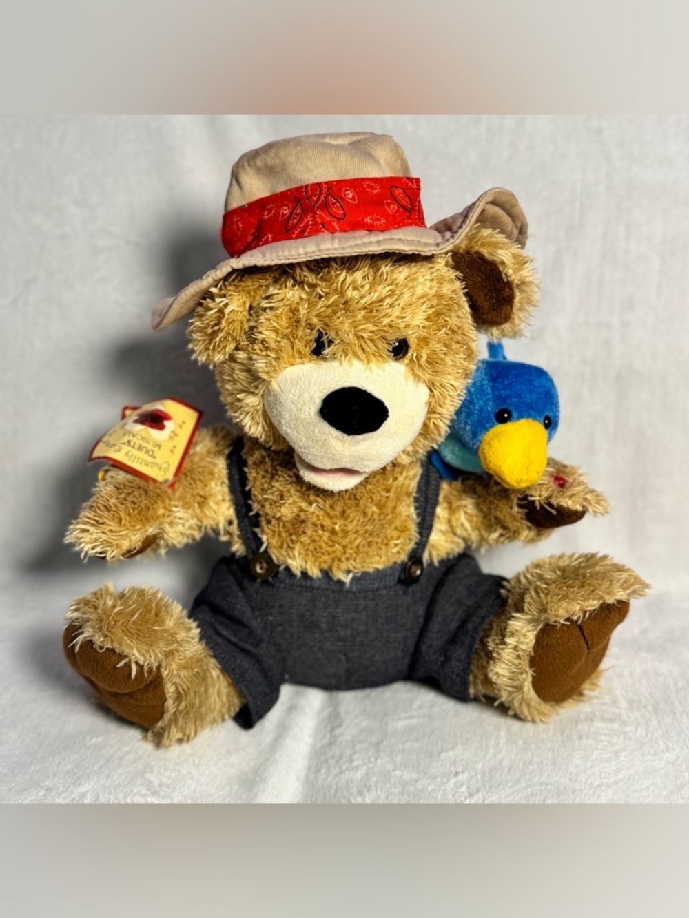 Chantilly Lane Singing Bear Pete & Tweet Duet. 12" Animated Bear & Bird Singing